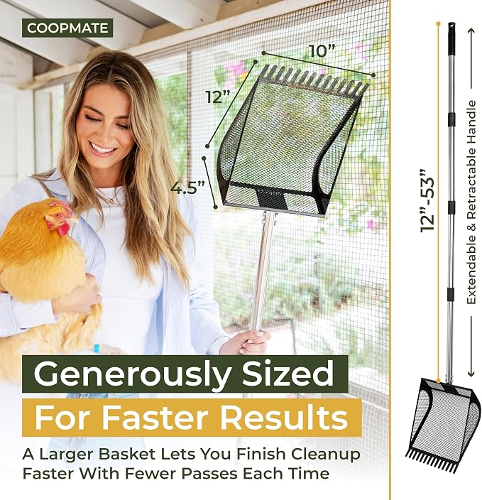 2-in-1 Chicken Coop Poop Scooper and Rake - Image 6