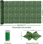 Artificial Fence Privacy Screen: 6FT x 50FT UV-Anti Faux Greenery Backdrop Ivy - Image 2