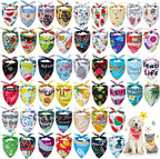 Chunful 50 Pcs Dog Bandanas Bulk Summer Flora Dog Bandanas Pet Triangle Scarf by Chunful