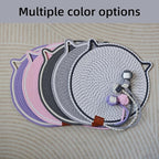 Cat Scratcher Mat, Natural Cotton Rope Cat Scratching Pad, 16.9'' Round Cat - Image 6