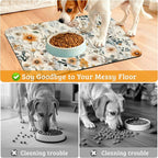 Vintage Flowers Dog Cat Food Mat, Herbs Absorbent Waterproof Placemat - Image 4