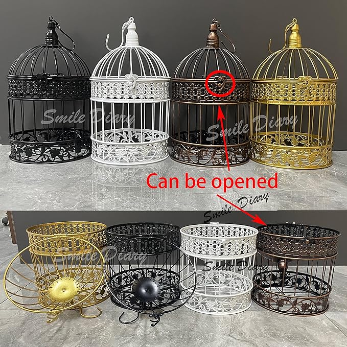 Round Birdcages Vintage Decorative Iron Bird cage Wedding Decor Flower cage - Image 3