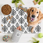 Vintage Damask Flower Dog Cat Food Mat, Non-Slip Dog Bowl Mats Floor Protector - Image 7