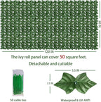 Artificial Ivy Privacy Fence Wall Screen, 60X120 in UV-Anti Faux Greenery - Image 2