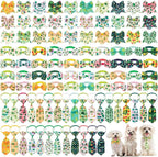 Reginary 100 Pieces Dog Bow Tie Collar Set Include 40 Dog Neckties, and 30 by Reginary