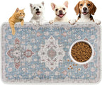 PUPTECK Dog Food Mat, Absorbent Pet Feeding Bowl Mat, Non-Slip Dog Mat by PUPTECK