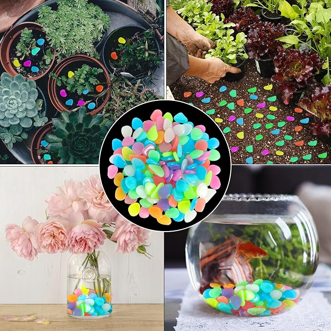 150 PCS Luminous Stones – Mixed Color Glow Rocks Decorations DIY Decorative - Image 5