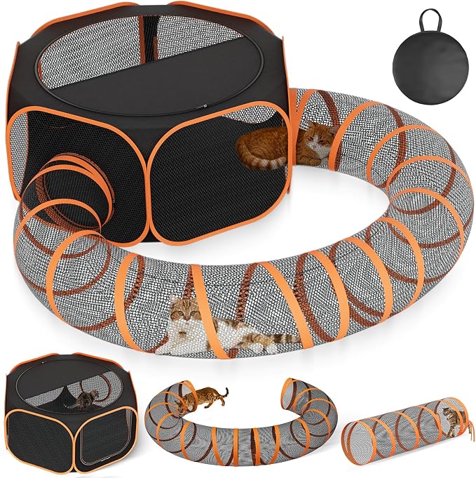 Cat Outdoor Enclosures Tunnel Playpen by ipetstation