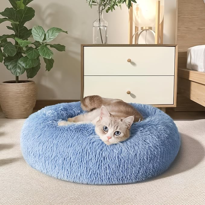 WESTERN HOME WH Calming Dog Bed & Cat Bed, Anti-Anxiety Donut Dog Cuddler Bed - Image 2