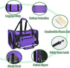 Soft-Sided Pet Carrier for Cats Small Dogs of 15 Lbs Medium Purple - Image 5