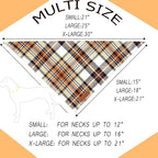 Realeaf Fall Dog Bandanas 2 Pack, Reversible Orange Plaid Holiday Pet Scarf - Image 2