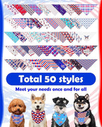 PET SHOW 50 Pack 4th of July Dog Bandanas Bulk Washable American Flag Dog - Image 3