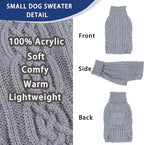 Dog Sweaters for Small Dogs Winter Dog Clothes Turtleneck Knit Puppy Sweater - Image 4