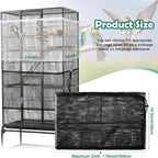 2 Pack Bird Cage Seed Catcher Guard, Bird Cage Cover, Heavy Duty Adjustable - Image 2