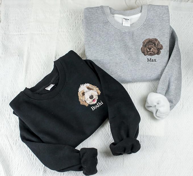 NAZENTI Custom Photo Pet Embroidered Sweatshirt, Custom Dog Face Embroidered - Image 4