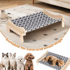 Elevated Wooden Cat Bed – 24"x15.7"x5.9" Breathable Hammock Pet Bed - Image 8