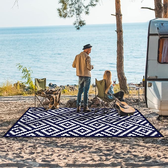 GENIMO 5x8 Outdoor Rug Waterproof, Reversible Mats, Area Rug, Plastic Outside - Image 6
