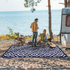 GENIMO 5x8 Outdoor Rug Waterproof, Reversible Mats, Area Rug, Plastic Outside - Image 2