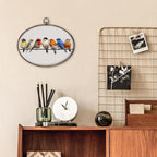DILSJ Bird Oval Wall Art Decor, Rustic Nature Colorful Sparrow Birds Canvas - Image 5