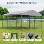 Kullavik 10x10x6 FT Large Outdoor Dog Kennel, Anti-Rust Galvanized Steel Dog Pen - Image 8