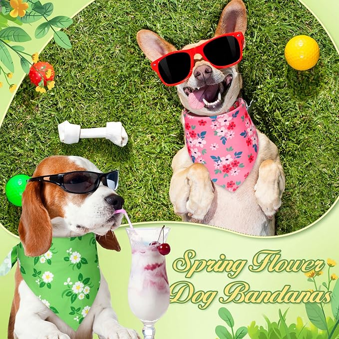 200 Pcs Spring Dog Bandanas Bulk Floral Dog Bandanas - Image 2