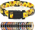 Dog Collar for Boys & Girls, Adjustable Soft Floral Pattern Pet Collar by Seyezo