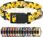 Dog Collar for Boys & Girls, Adjustable Soft Floral Pattern Pet Collar by Seyezo