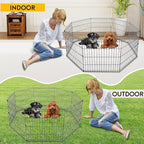 FDW 24 Inch Dog Pen 8 Panel Dog Playpen Indoor Outdoor Metal Puppy Pet Fence - Image 5