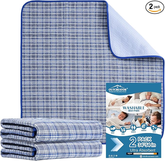 OUTCREATOR® Washable Bed Pads 34" x 54" by OUTCREATOR
