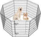 Yaheetech 34" High 8 Panel Foldable Metal Dog Exercise Pen Pet Playpen Dog by Yaheetech