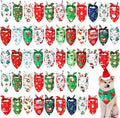 Abbylike 50 Pcs Christmas Dog Bandanas Bulk Xmas Bandanas by Abbylike
