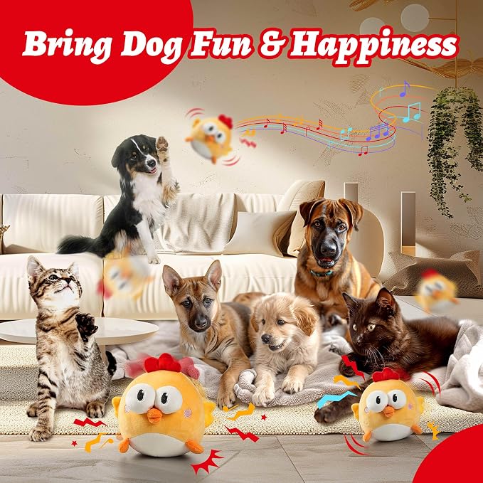 Interactive Dog Toys, Squeaky Moving Ball Toy - Image 3