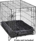 MidWest Homes for Pets QuietTime Dog Bed – Gray Faux Fur Bolster, Ultra-Soft - Image 3