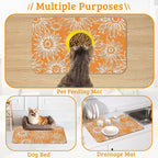 Retro Geometric Aesthetic Dog Food Mat, Quick Dry Dog Placemat Non Slip Rubber - Image 7