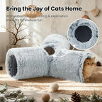 Tempcore Plush Cat Tunnel for Indoor Cats，Collapsible 3-Way Pet Tunnel Toy - Image 4