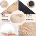 Calming Donut Dogs Beds for Small Dogs Washable, 23inch Plush Round Pet Bed for - Image 3