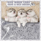 Tegeme 12 Pcs Pet Blankets Soft Fluffy Fleece Dog Cat Warm Paw Print Pattern - Image 5