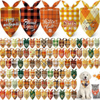 Sweetude 100 Pcs Fall Dog Bandanas Bulk Plaid Bandanas by Sweetude