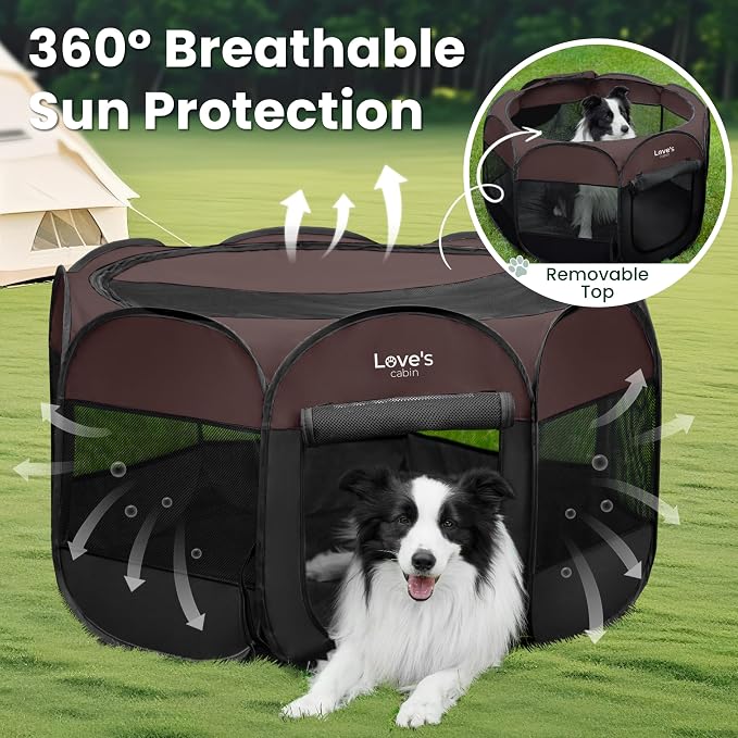 Love's cabin Pet Puppy Dog Playpen, Small Dog Tent Crates Cage Indoor/Outdoor - Image 9