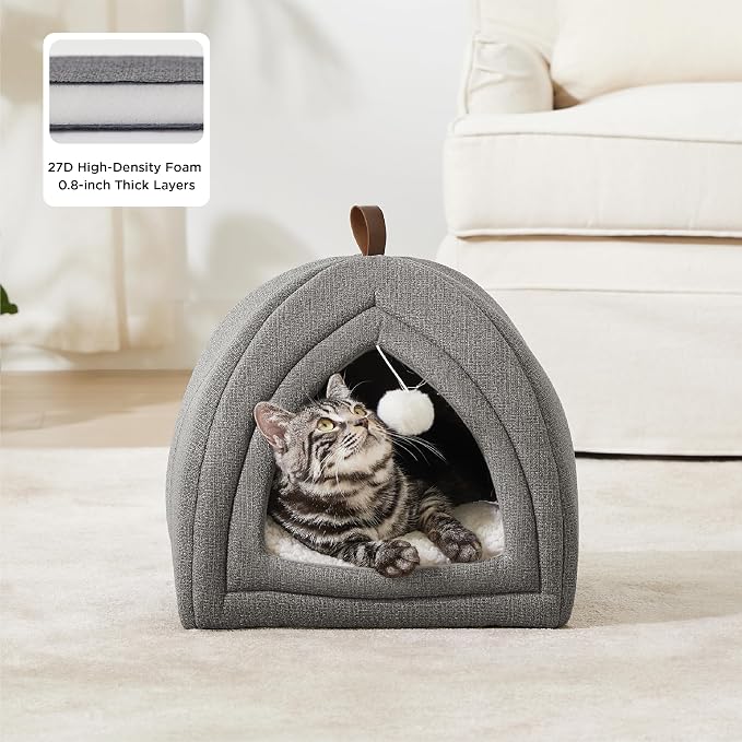 Bedsure Cat Beds for Indoor Cats - 2 in 1 Cat Cave House Tent for Kittens and - Image 2
