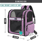 PetAmi Dog Backpack Carrier For Small Large Cat, Ventilated Pet Hiking Backpack - Image 2