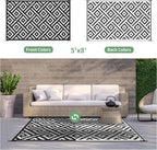 GENIMO Outdoor Rugs 8x10 Waterproof, Reversible Mats, Area Plastic Straw Rug - Image 4