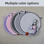 Cat Scratcher Mat, Natural Cotton Rope Cat Scratching Pad, 16.9'' Round Cat - Image 6