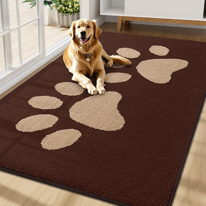 Buganda Dog Door Mat for Muddy Paws, Absorbent Dirt Trapper Washable Indoor by Buganda