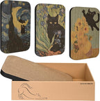 Art Cat Scratcher, 3 Packs Wall-Mountable Art Cat Scratching Board by LESISSMER