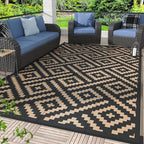 GENIMO Outdoor Rugs 8x10 Waterproof, Reversible Mats, Area Plastic Straw Rug by GENIMO