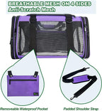Soft-Sided Pet Carrier for Cats Small Dogs of 15 Lbs Medium Purple - Image 3