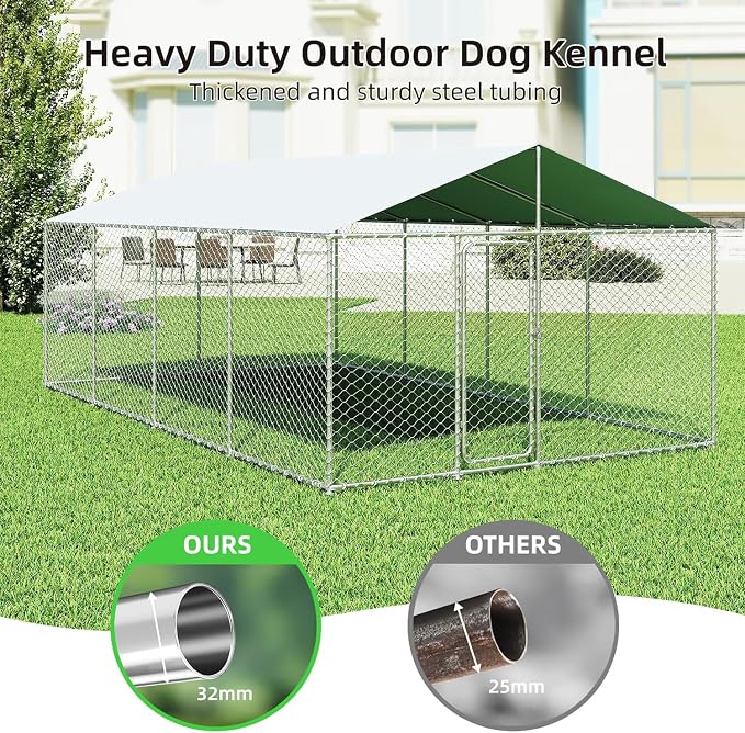 20'x10' Large Outdoor Dog Kennel, Heavy Duty Dog Enclosure - Image 3