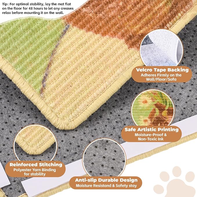 Sisal Cat Scratcher Mat, Cat Wall Scratcher - Image 3
