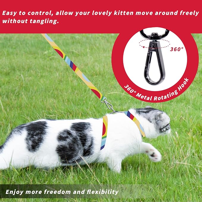 Cat Harness and Leash Set, Adjustable Kitten Harness Escape Proof Cats Harness - Image 5